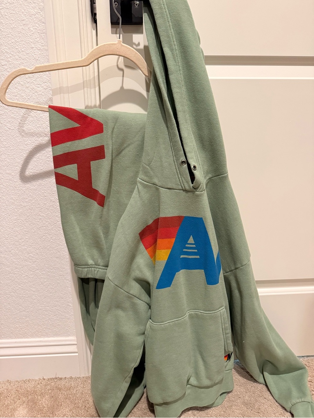 Aviator Nation Sage Green Hoodie Sweatpants SET both XS